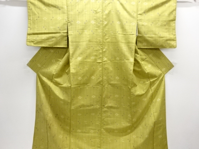 JAPANESE KIMONO / ANTIQUE KIMONO / SILK / TSUMUGI / WOVEN KASURI PATTERN